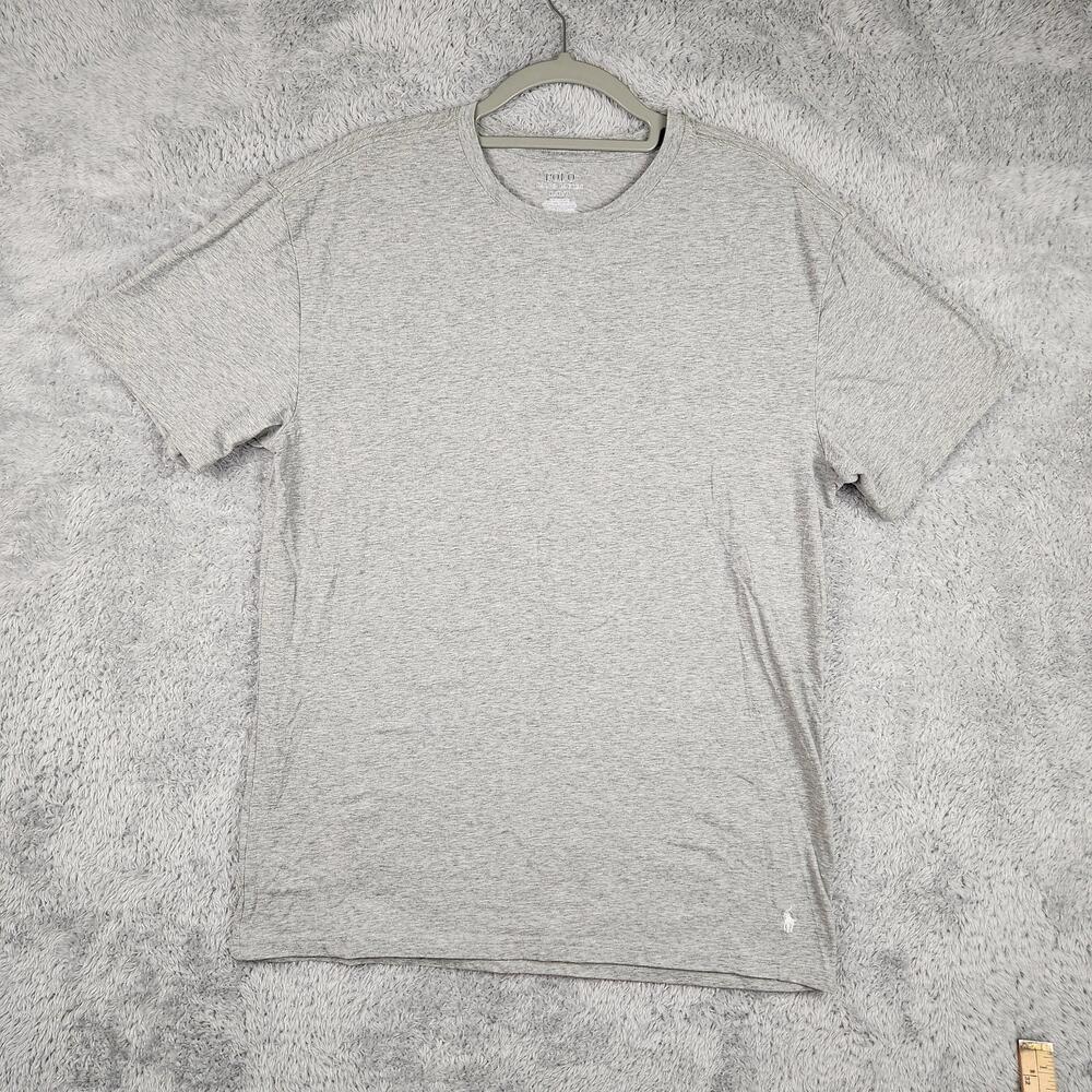 Polo Ralph Lauren Shirt Mens XL Gray Stretch Slim Fit Small Pony Logo Crew Neck